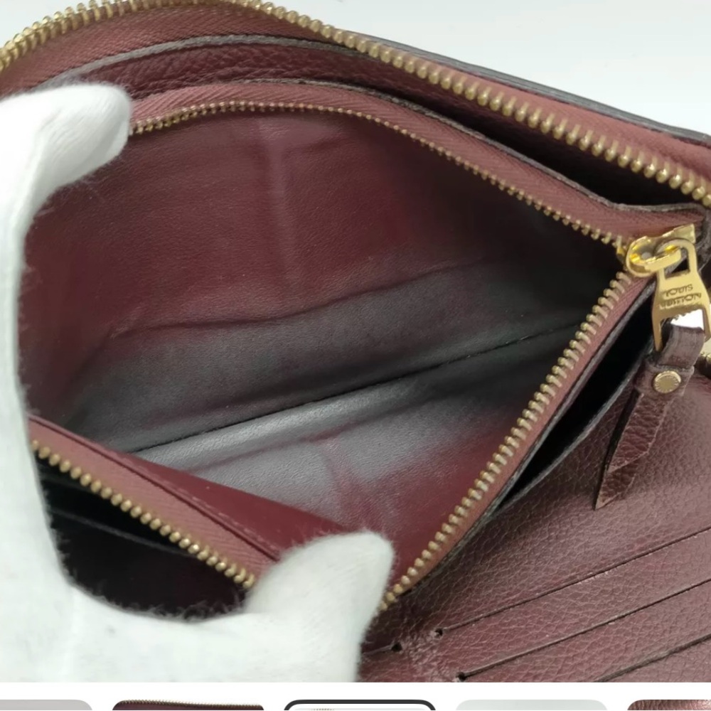 Louis Vuitton Empreinte Zippy Wallet Burgundy Monogram Leather Zip Around Clutch - Picture 7 of 17